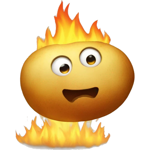 burning potato emoji