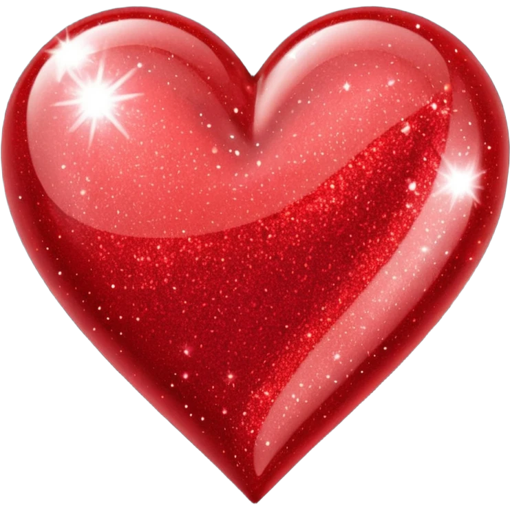 red glitter heart  emoji