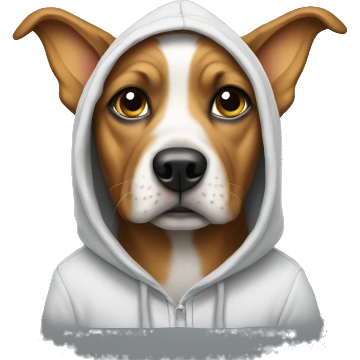 Dog wearing a hoodie emoji