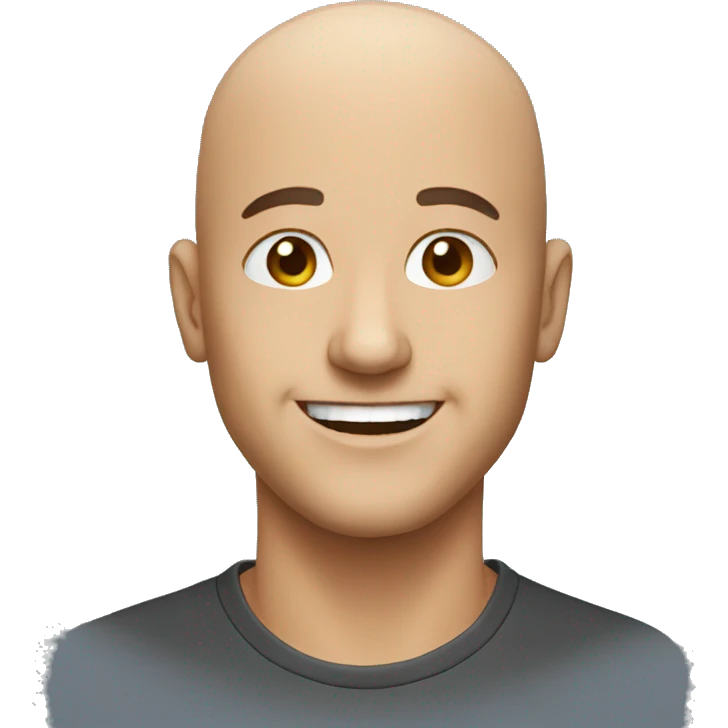 man smiling bald  emoji