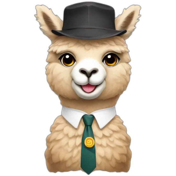 Alpaca in teacher uniform with pointer emoji
