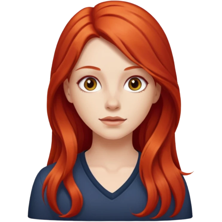 white girl with long red hair emoji