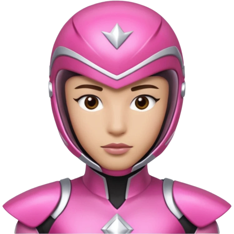 Pink ranger with face covered helmet emoji