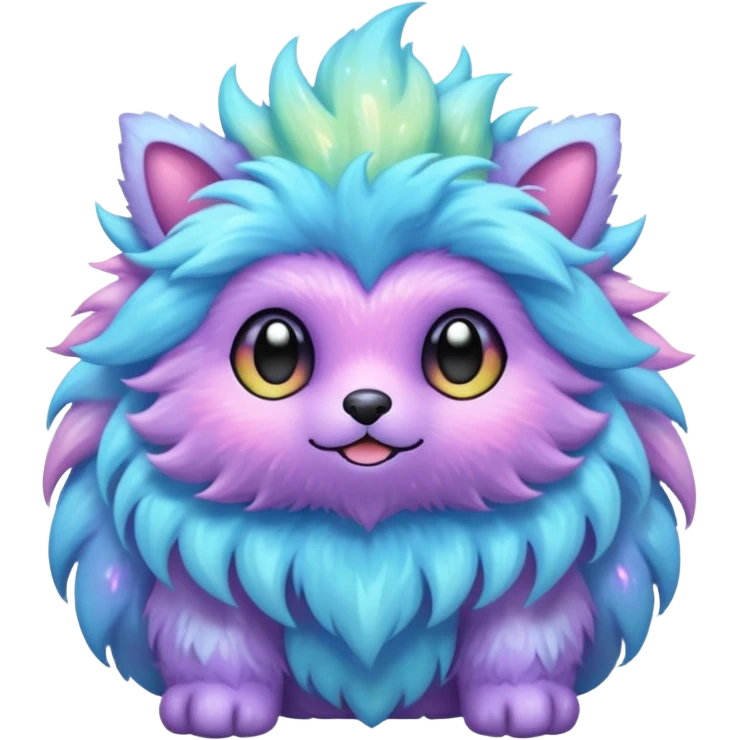 Pastel furry fluffy nebula glittery Randomly-colored sparkly exotic Fakémon-creature emoji