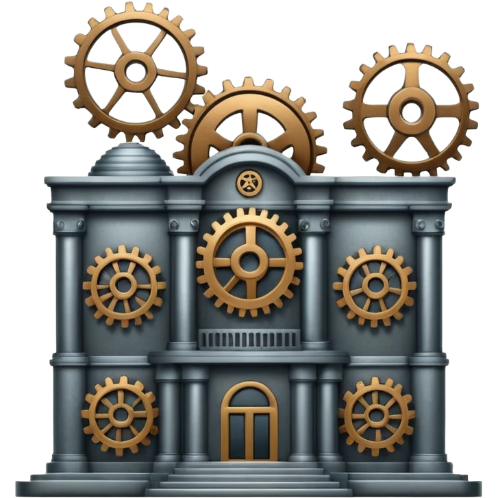 Bank with cogs emoji
