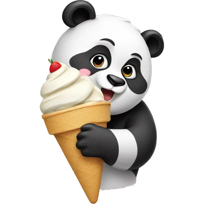 Panda eating ice cream emoji