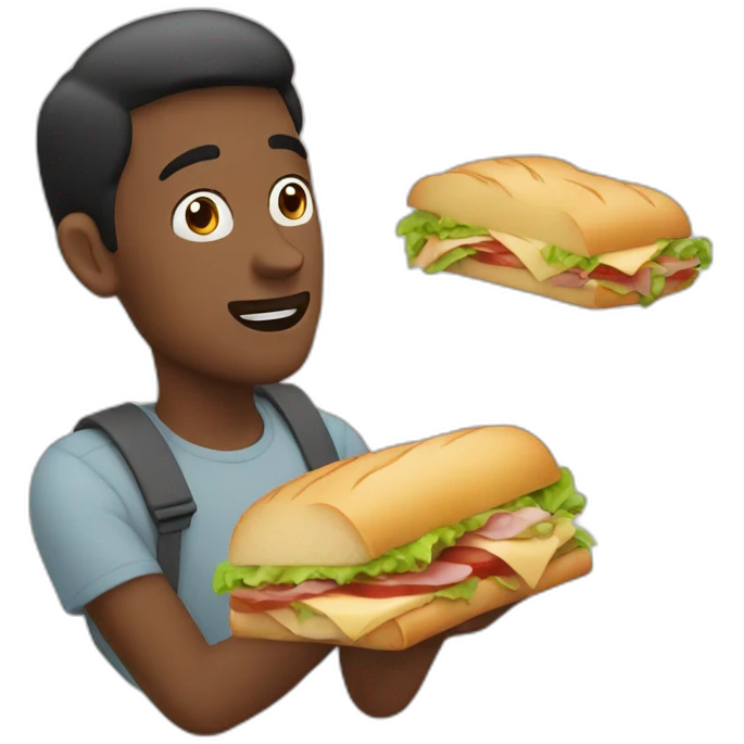 Guy dreaming about a sandwich  emoji