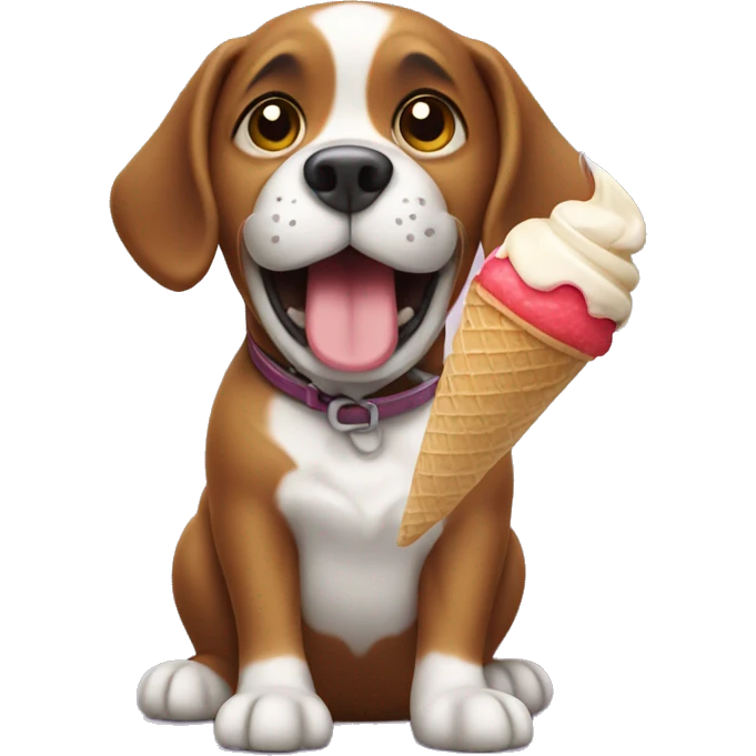 dog with ice cream emoji