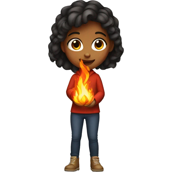 Girl with fire  emoji