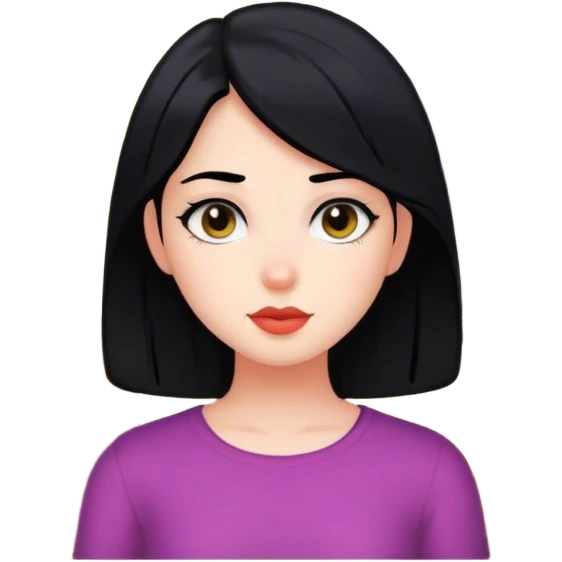 girl with black hair indoors emoji