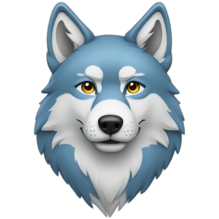 Wolf, white, lightblue emoji