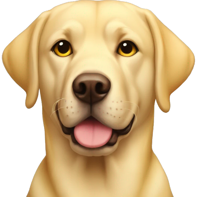 yellow lab named newman  kinda chubby  emoji