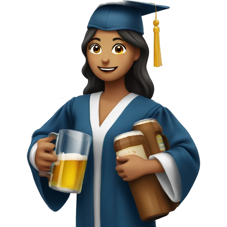 mujer graduandose con birrete emoji
