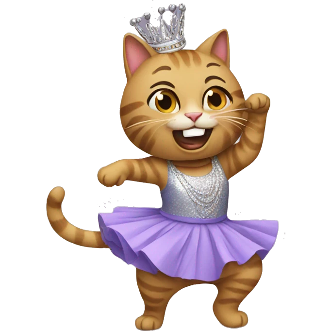 cat being a dancing queen emoji