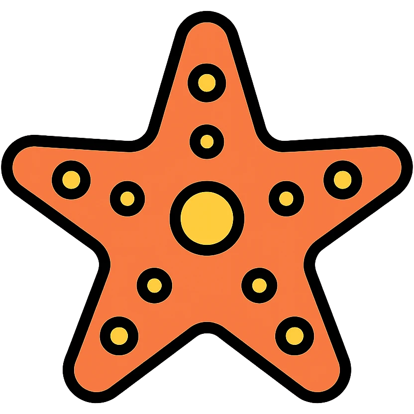 starfish color outline icon style emoji