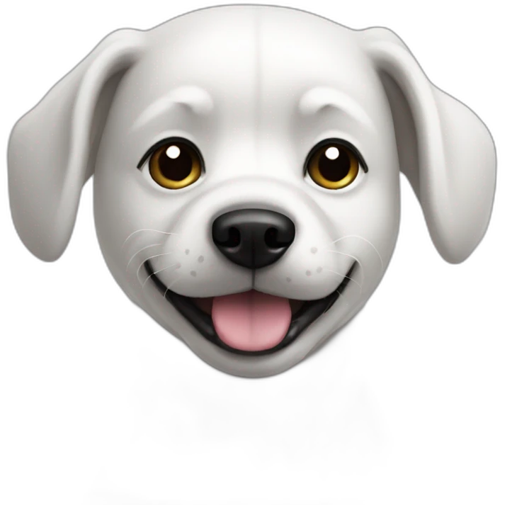 White dog with black face emoji