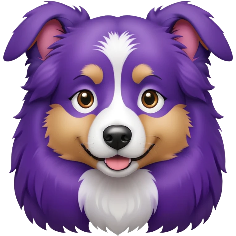 Purple dog collie emoji