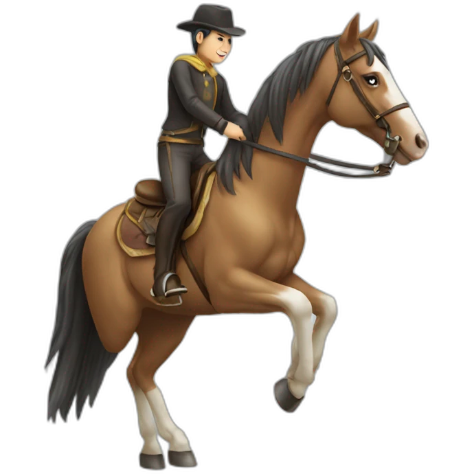 Chat sur cheval emoji