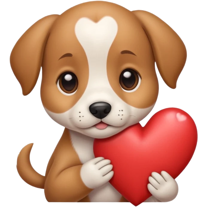 Puppy eyes face holding a heart  emoji