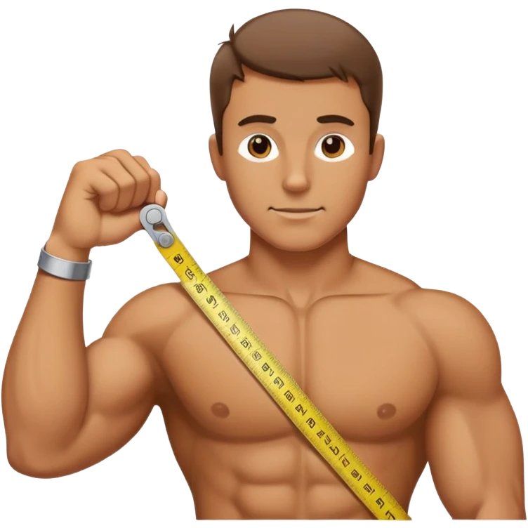 male biceps measure with tape emoji