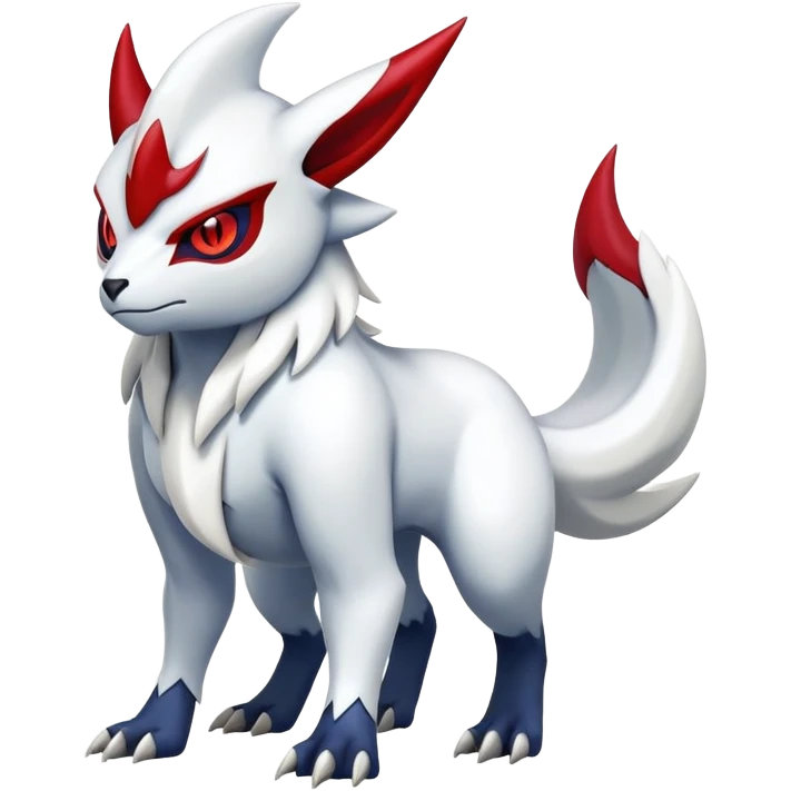 Shiny Badass Cool Absol-Zangoose-Pokémon-Fakémon-hybrid-creature (full body) emoji