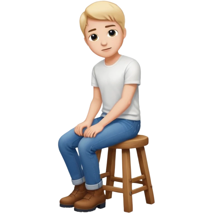 a person sitting on stool with backs turned

 emoji