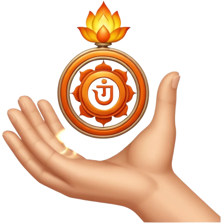 Make a emoji in which a finger taking sudarshan chakra emoji
