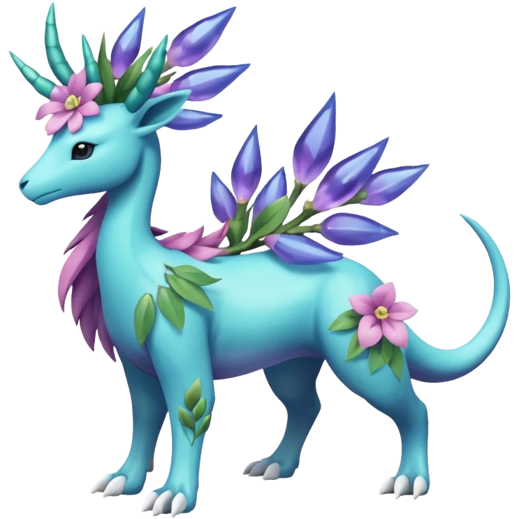 Meganium-Amaura-Suicune-fakemon (full body) emoji