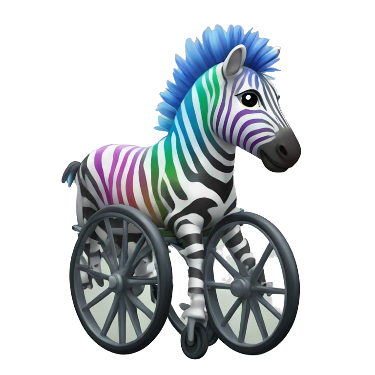 Rainbow zebra in a wheelchair emoji