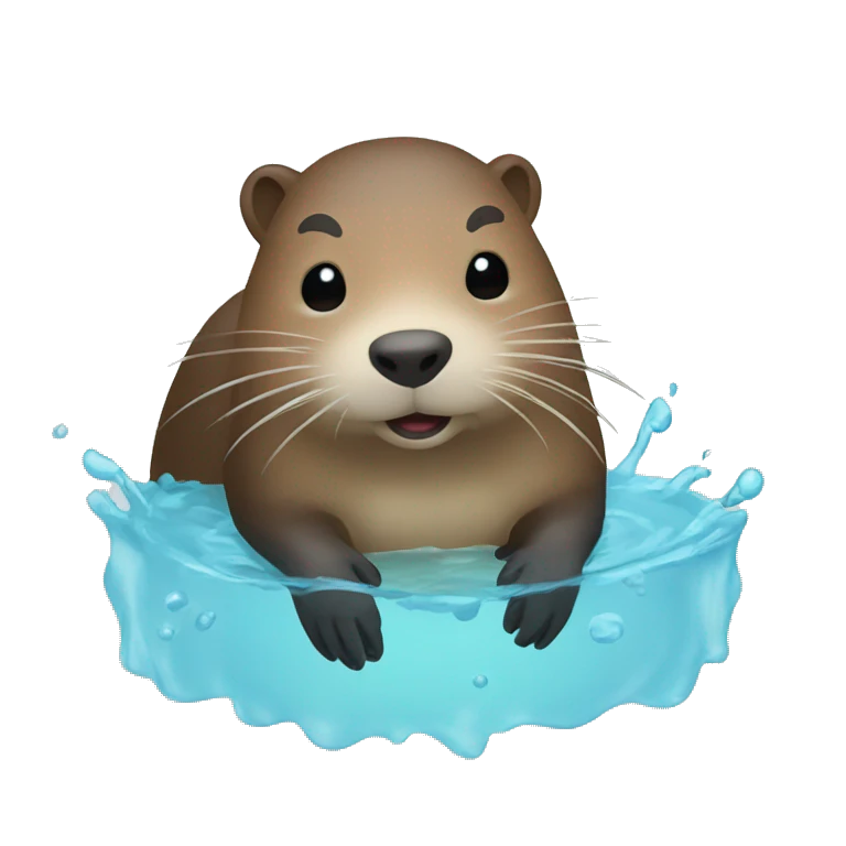 Nutria en el agua emoji