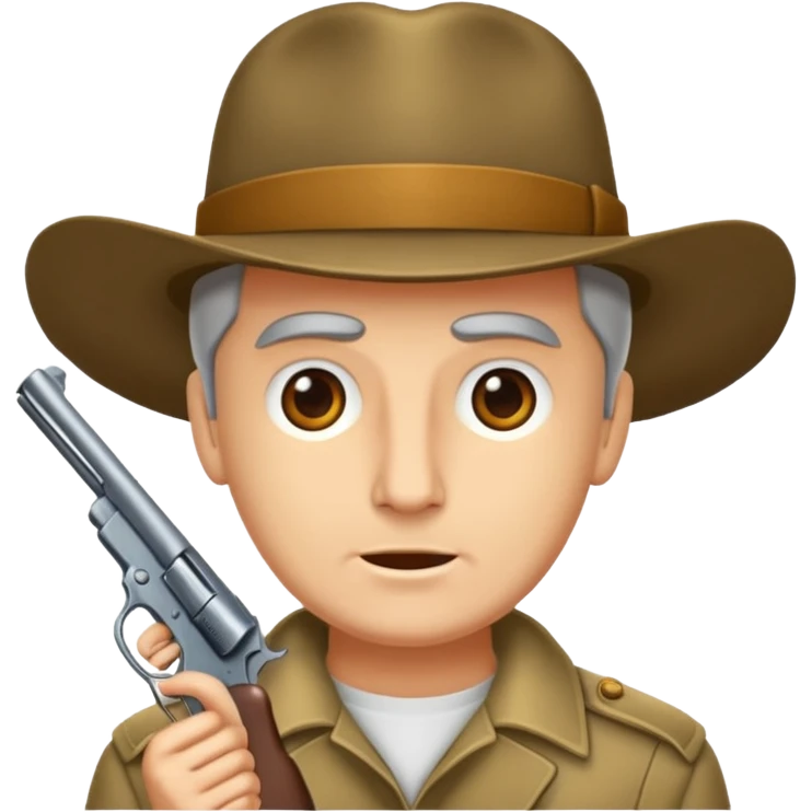 Mann zielt mit seiner Pistole auf seinen Kopf emoji