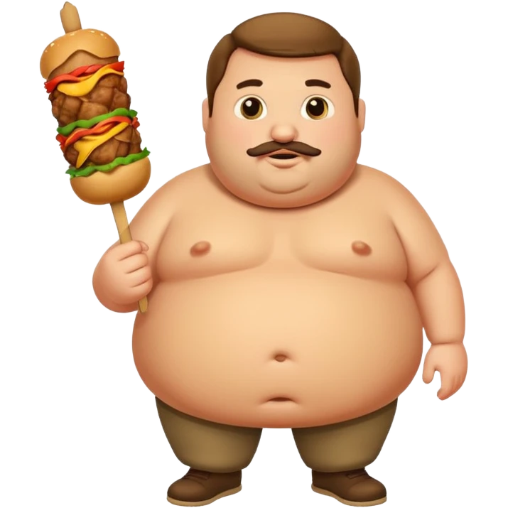 Fat man with kebab emoji