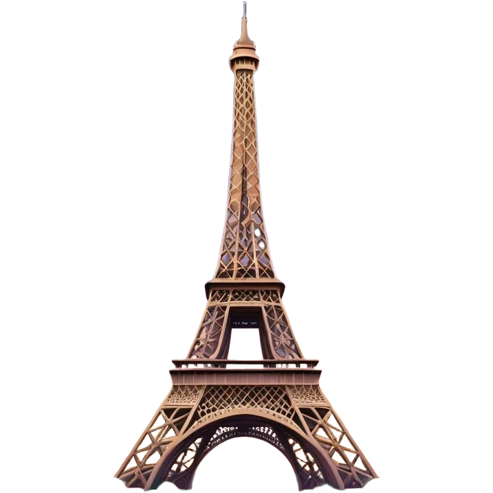 Cinematic Realistic Eiffel Tower Landmark Emoji, depicted with the iconic iron lattice structure against a twilight sky rendered with dramatic, luminous lighting and intricate detail. emoji