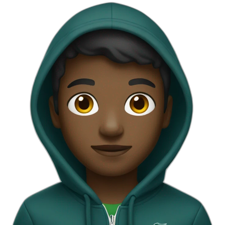 Black boy using lacoste hoodie emoji