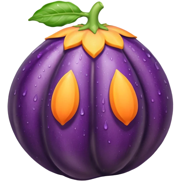 Eggplant and peach wet emoji