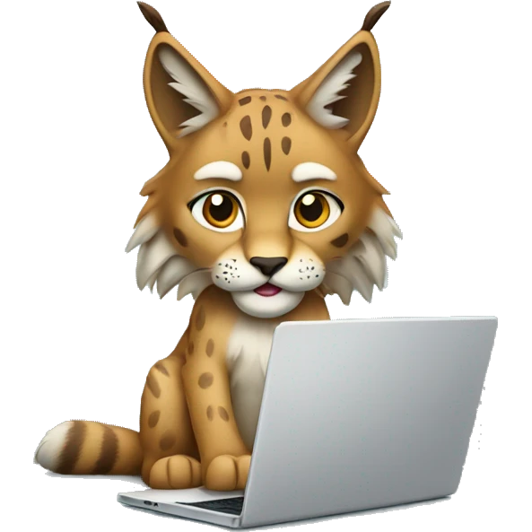 A lynx with a laptop emoji