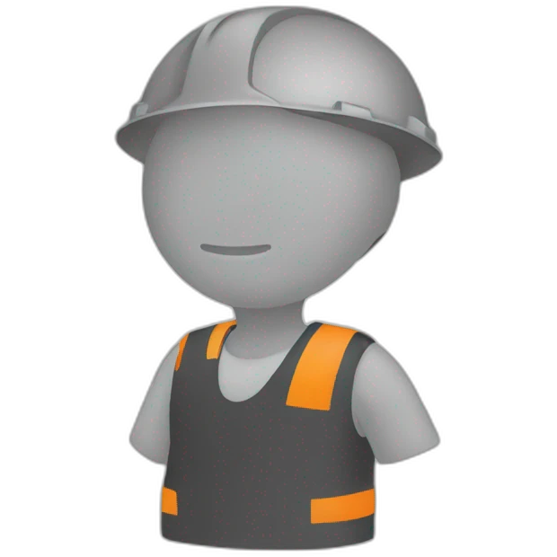 Construction site staff black emoji