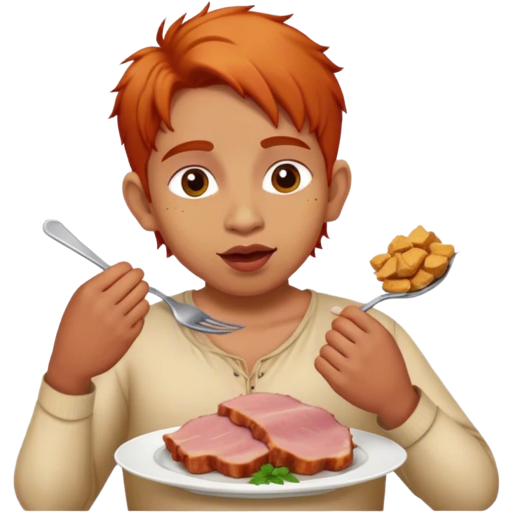 ginger indian jew eating pork emoji