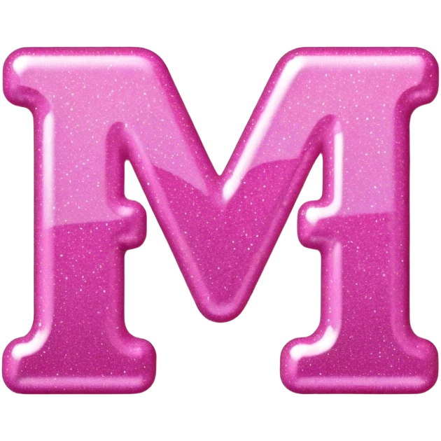 the word mines in pink glitter bubble letters emoji