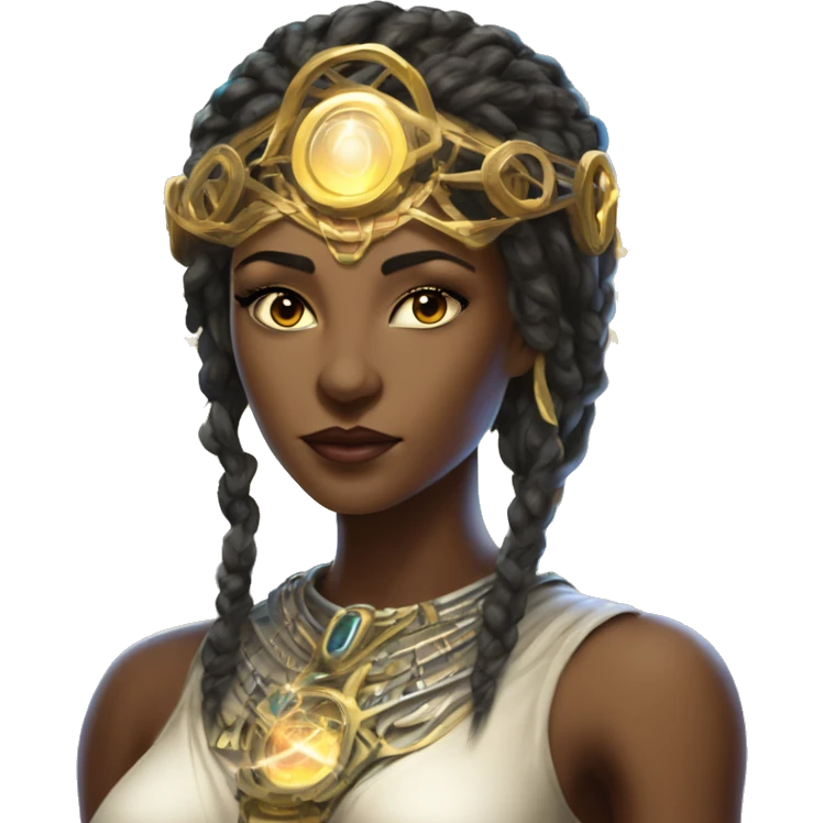 Technomancy Goddess is a mystical being who controls both magic and technology. She can cast spells on technological networks. Her powers blend the ancient art of magic with advanced cybernetics and technology. She can command machines emoji