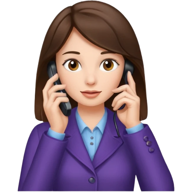 ￼ Brunette Haired Girl on the phone  emoji