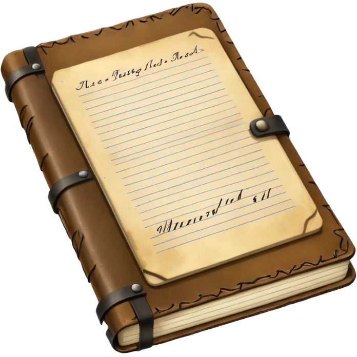 A heavily used field notebook emoji