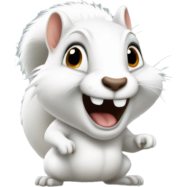 white squirrel crazy  emoji