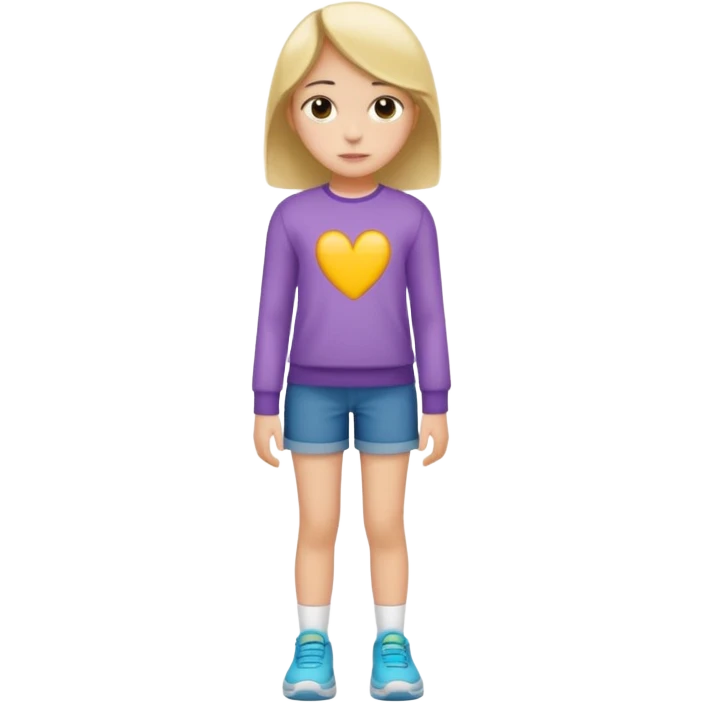 11 year old girl wearing ill fitting mid matched clothes emoji