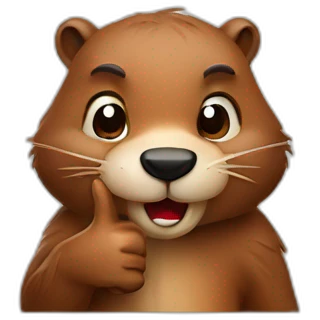 beaver shows middle finger emoji
