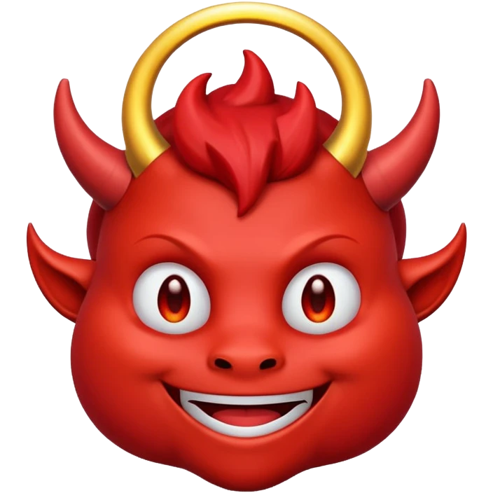 A friendly devil emoji with a halo on top of his horns emoji