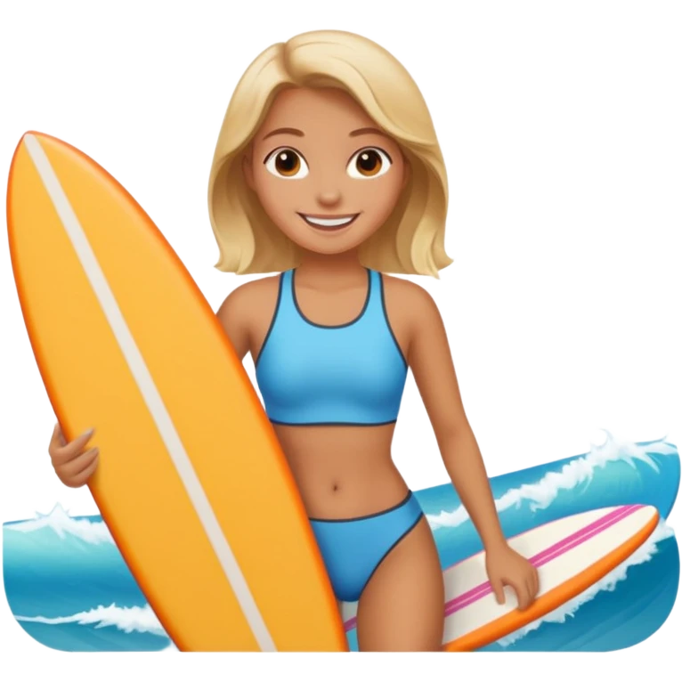 Girl with surfing board  emoji