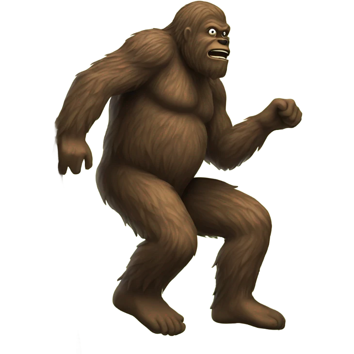 Sasquatch climbing a tree emoji