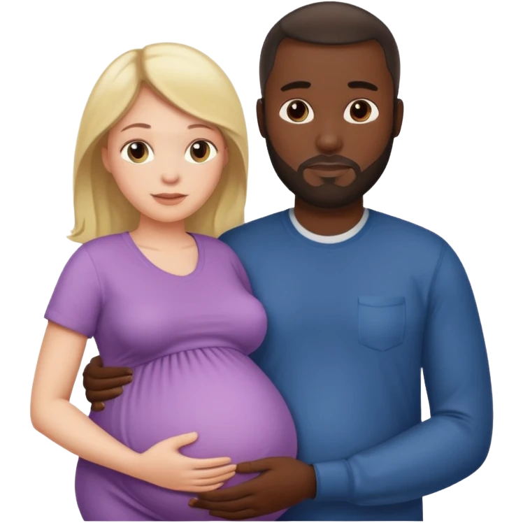 White pregnant mother and black father emoji