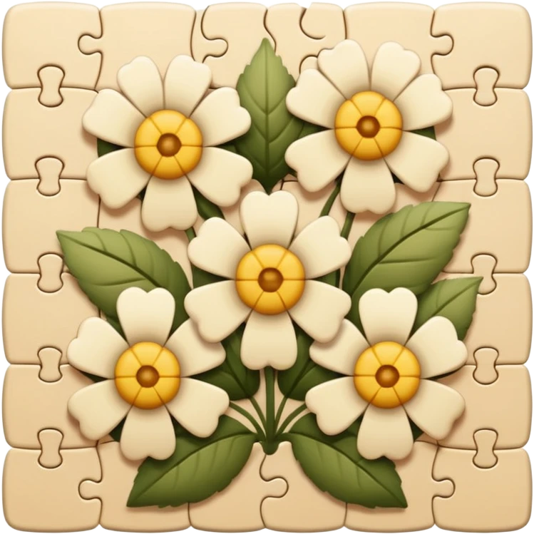 Puzzle + beige flowers emoji